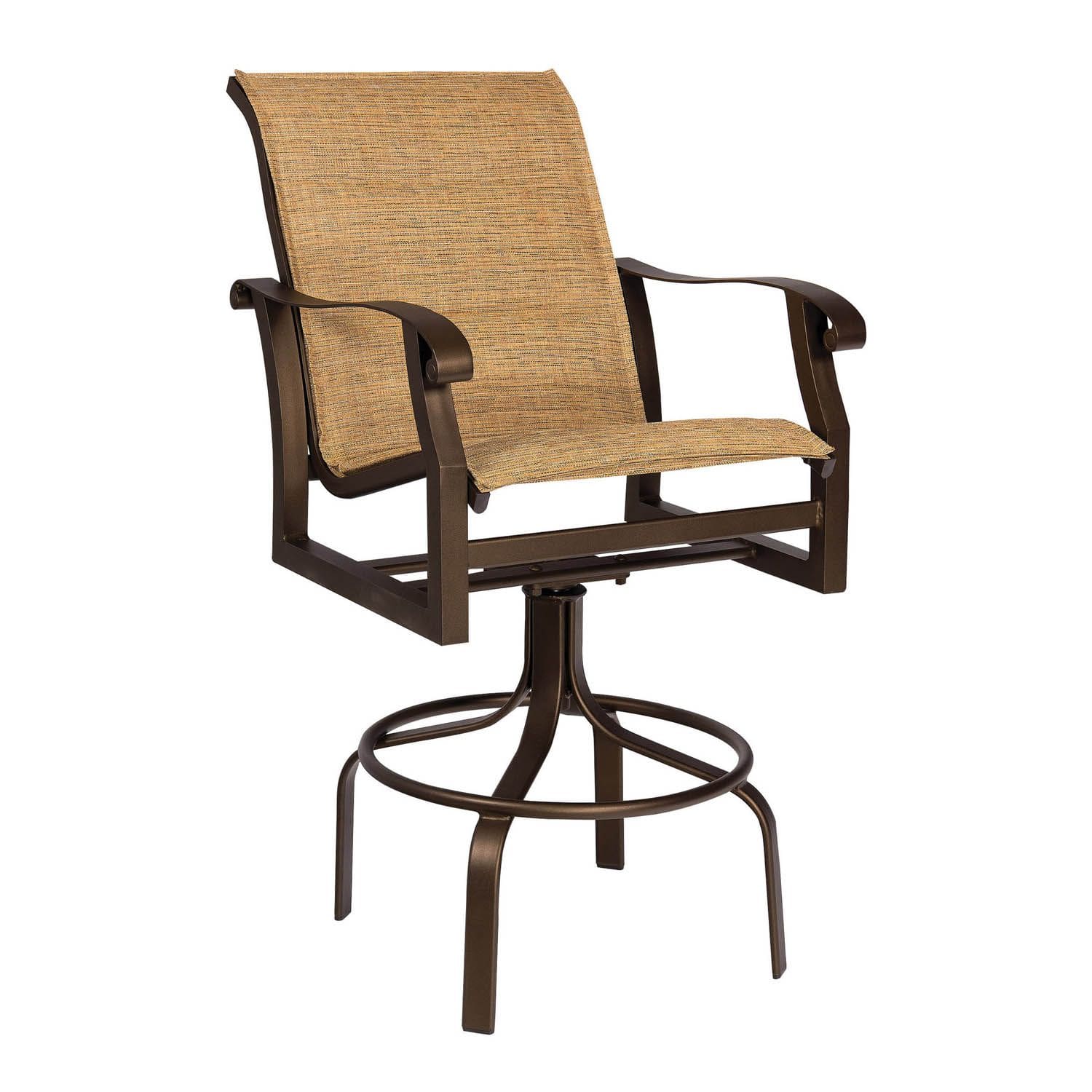 Woodard - Cortland Padded Sling Swivel Bar Stool