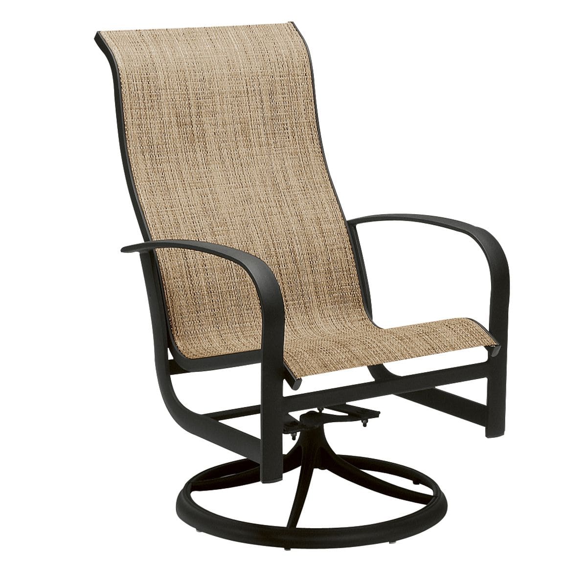 Woodard - Fremont Sling High Back Swivel Rocking Dining Armchair